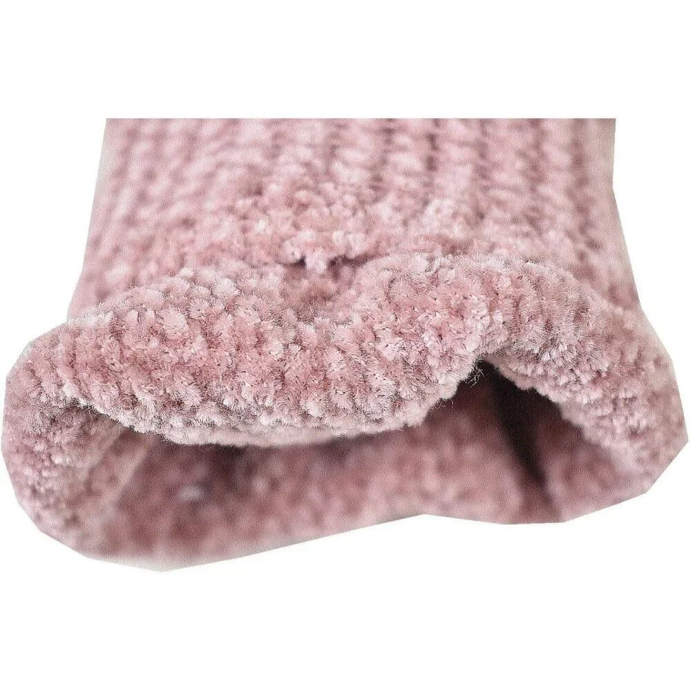 Women's Rose Winter Warm Eco-friendly Knit Chenille Touchscreen Texting Gloves
